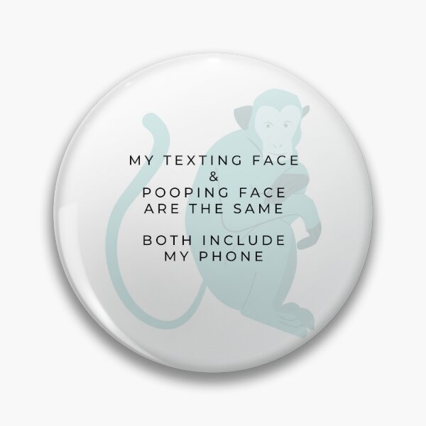 Item preview, Texting Face & Pooping Face – Funny Monkey Meme Design designed and sold by noggull.
