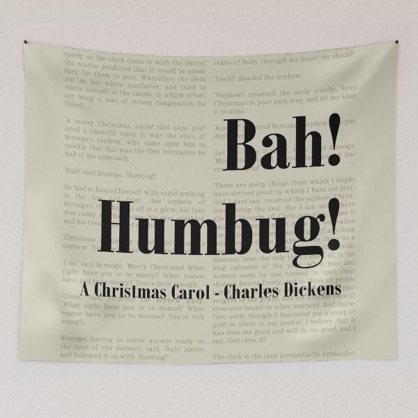 Item preview, Bah Humbug Christmas Carol Charles Dickens Quote Scrooge designed and sold by kakarikihill.