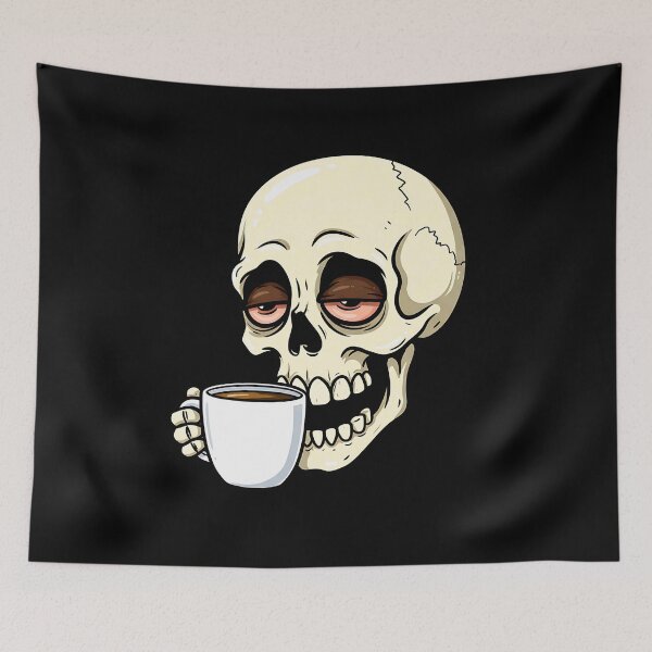 Item preview, Skull with Coffee – Sarcastic Design for Coffee Lovers designed and sold by TheSkullRoom.
