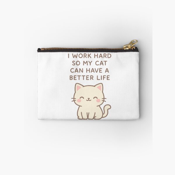 Item preview, I Work Hard So My Cat Can Live the Dream — Cute Minimalist Pastel Cat designed and sold by ArtTrader J.