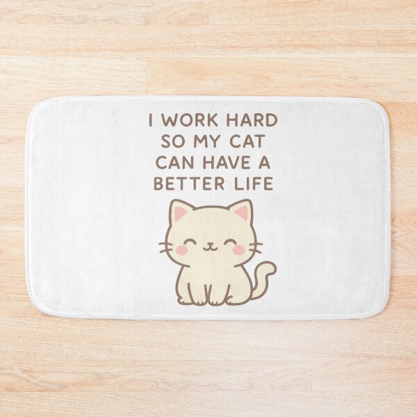 Item preview, I Work Hard So My Cat Can Live the Dream — Cute Minimalist Pastel Cat designed and sold by ArtTrader J.