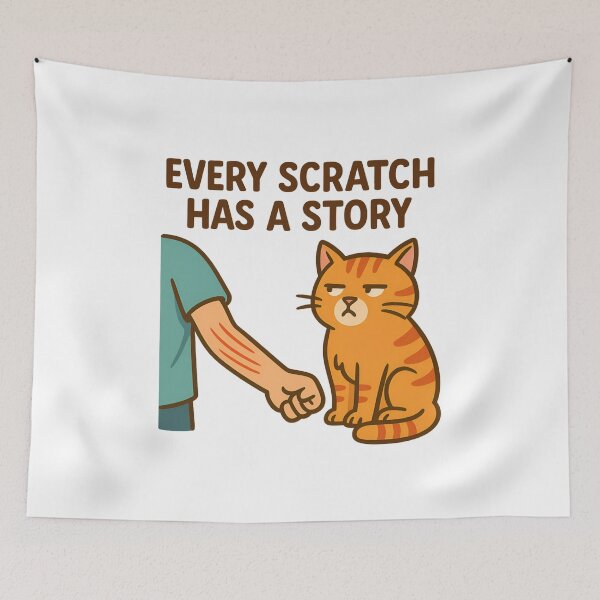 Item preview, Every Scratch Has a Story – Funny Cat Edition designed and sold by ALITOPRINCE.
