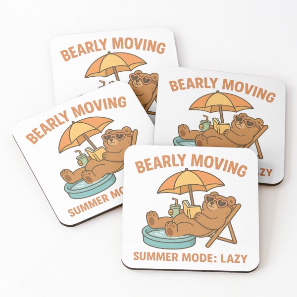 Item preview, Funny Lazy Summer Quote | Bearly Moving Summer Mode | Cute Sleepy Bear Humor | Chill Out Vacation Vibes | Relaxed Animal Illustration designed and sold by PaintedPixels01.