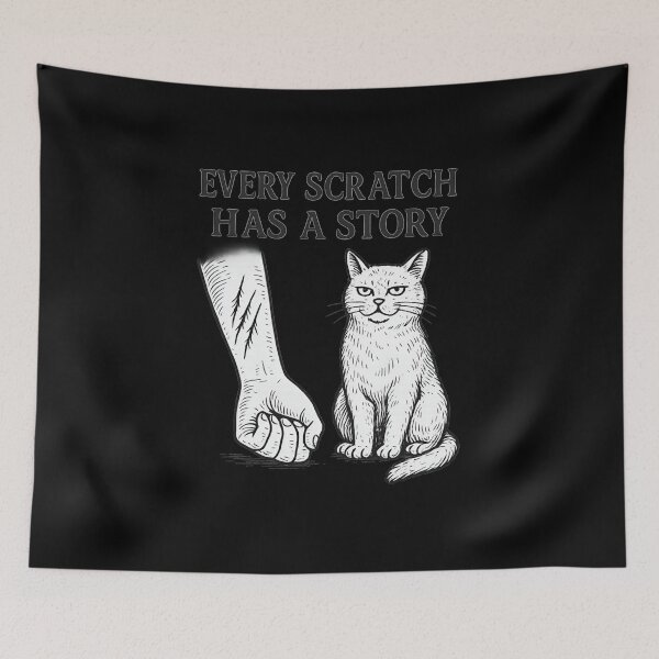 Item preview, Every Scratch Has a Story – Ink Sketch Cat Design designed and sold by ALITOPRINCE.