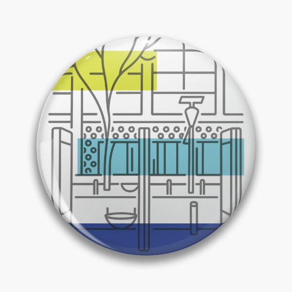 Item preview, Urban Stillness | Minimal Line Architecture with Modern Color Blocks designed and sold by GEEEN.