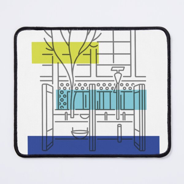 Item preview, Urban Stillness | Minimal Line Architecture with Modern Color Blocks designed and sold by GeEeN.