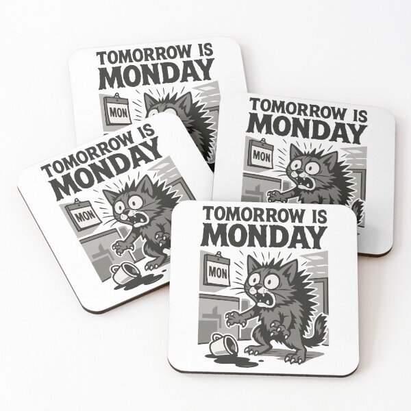 Item preview, Tomorrow Is Monday Funny Scared Cat Coffee Spill Design designed and sold by WildlifeInc.