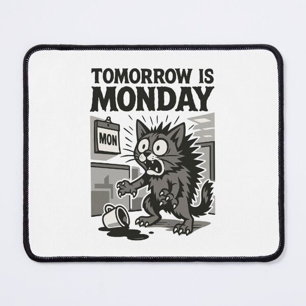 Item preview, Tomorrow Is Monday Funny Scared Cat Coffee Spill Design designed and sold by WildlifeInc.