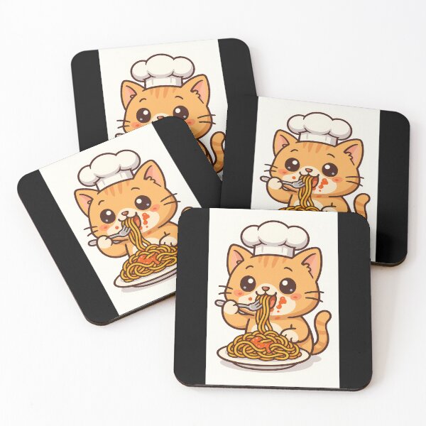 Item preview, Pasta Meowster – Funny Cute Chef Cat Eating Spaghetti designed and sold by CesArt  D..