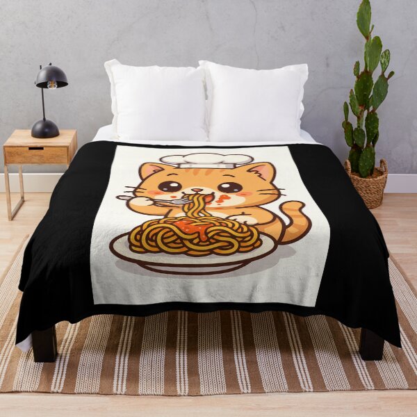 Item preview, Pasta Meowster – Funny Cute Chef Cat Eating Spaghetti designed and sold by CesArt D..