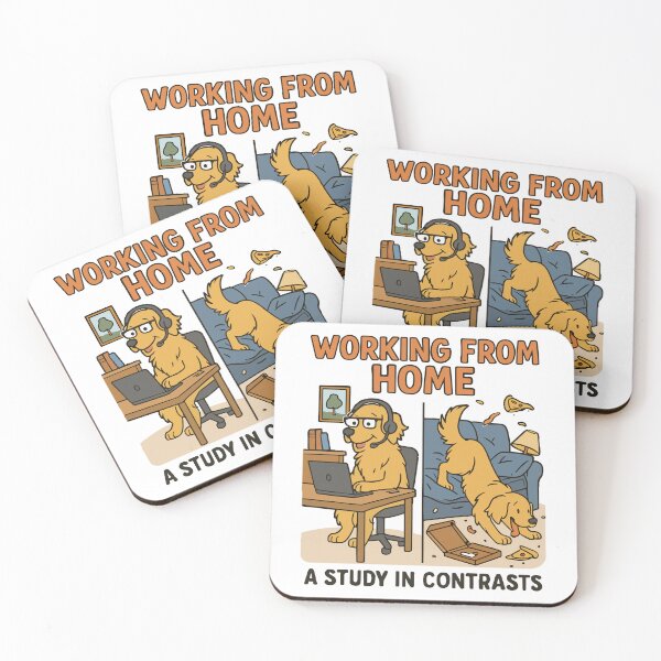 Item preview, Working From Home Dog Contrast Funny Office vs Couch designed and sold by WildlifeInc.