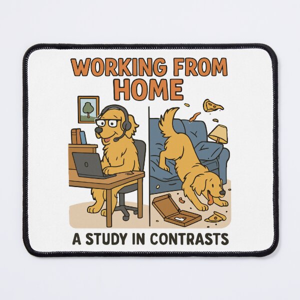 Item preview, Working From Home Dog Contrast Funny Office vs Couch designed and sold by WildlifeInc.