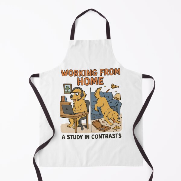 Item preview, Working From Home Dog Contrast Funny Office vs Couch designed and sold by WildlifeInc.