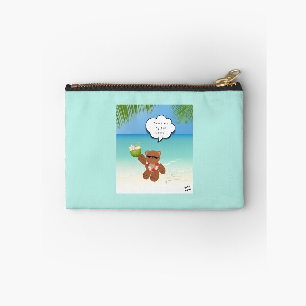 Item preview, Catch Me by the Waves – Coconut Beach Bear ( Square Background ) designed and sold by mintmono-studio.