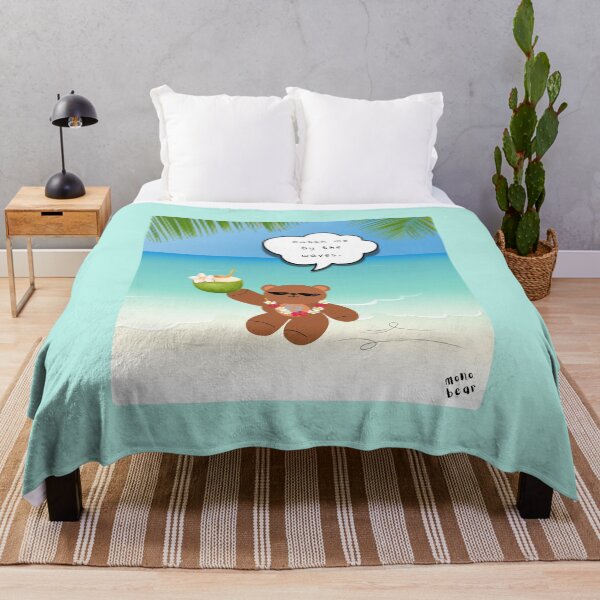 Item preview, Catch Me by the Waves – Coconut Beach Bear ( Square Background ) designed and sold by mintmono-studio.