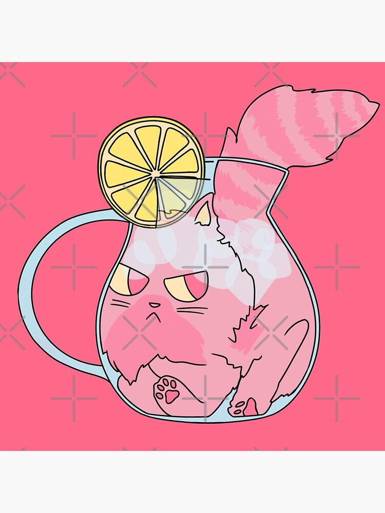 "Pink Lemonade Cat" Art Print by phogar Redbubble