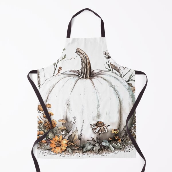 Item preview, White Pumpkin with Fall Flowers Rustic Autumn Floral Design designed and sold by ArtbyJustis.