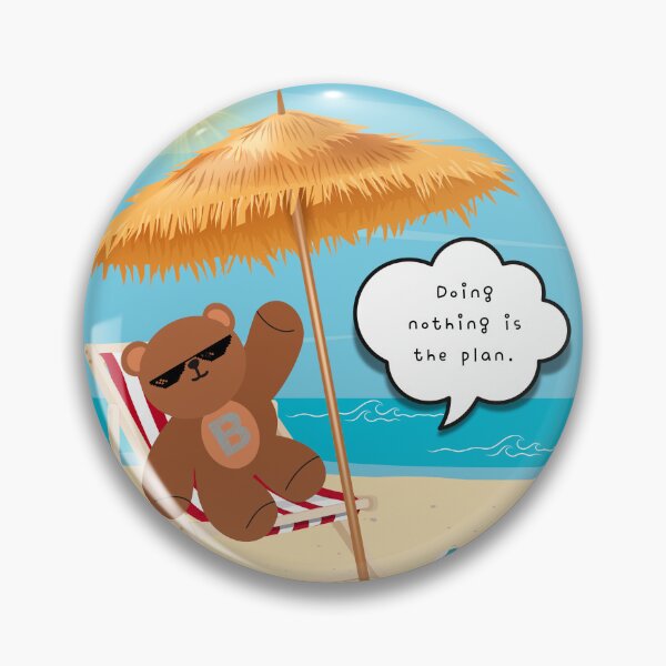 Item preview, Doing Nothing is the Plan – Chill Beach Bear ( Square Background ) designed and sold by mintmono-studio.