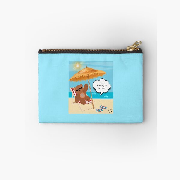Item preview, Doing Nothing is the Plan – Chill Beach Bear ( Square Background ) designed and sold by mintmono-studio.
