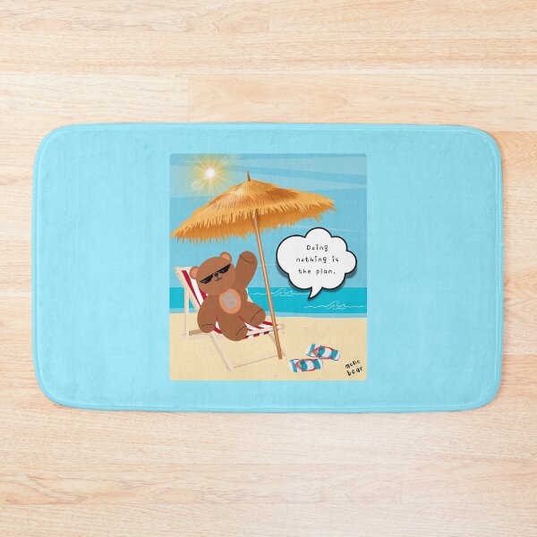 Item preview, Doing Nothing is the Plan – Chill Beach Bear ( Square Background ) designed and sold by mintmono-studio.