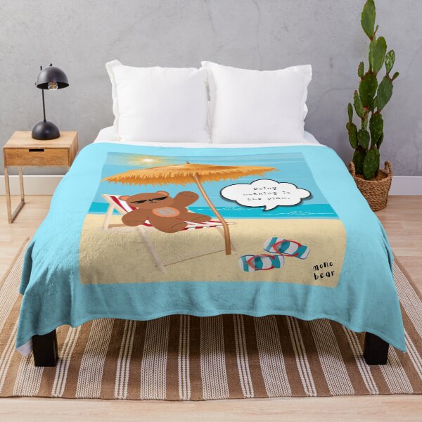 Item preview, Doing Nothing is the Plan – Chill Beach Bear ( Square Background ) designed and sold by mintmono-studio.