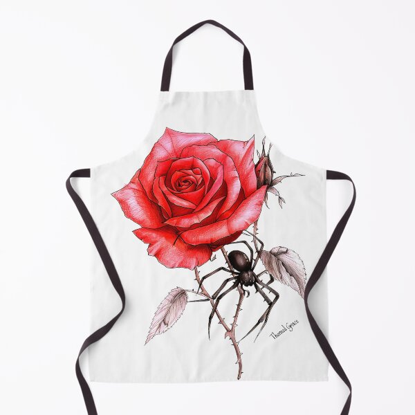 Item preview, Single Red Rose with Black Spider Gothic Dark Floral Design designed and sold by ArtbyJustis.