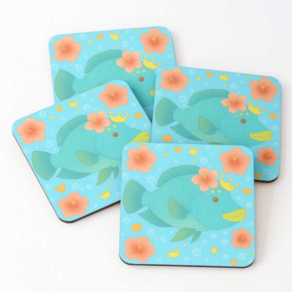 Item preview, Humphead Wrasse with Hibiscus - Blue designed and sold by HIMEKARI.