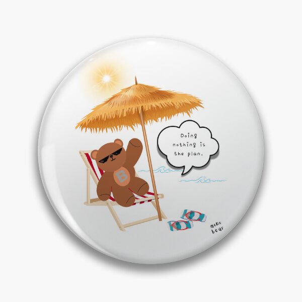 Item preview, Doing Nothing is the Plan – Chill Beach Bear ( White / Transparent Background ) designed and sold by mintmono-studio.