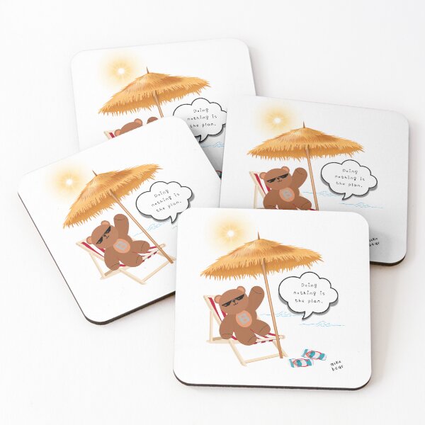 Item preview, Doing Nothing is the Plan – Chill Beach Bear ( White / Transparent Background ) designed and sold by mintmono-studio.