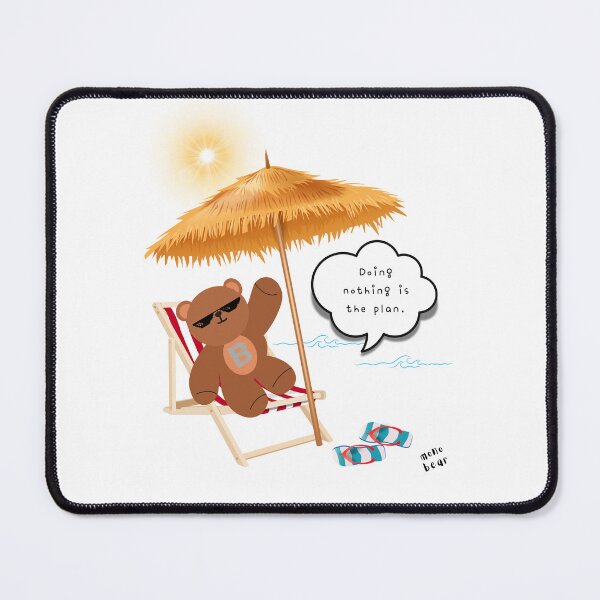 Item preview, Doing Nothing is the Plan – Chill Beach Bear ( White / Transparent Background ) designed and sold by mintmono-studio.