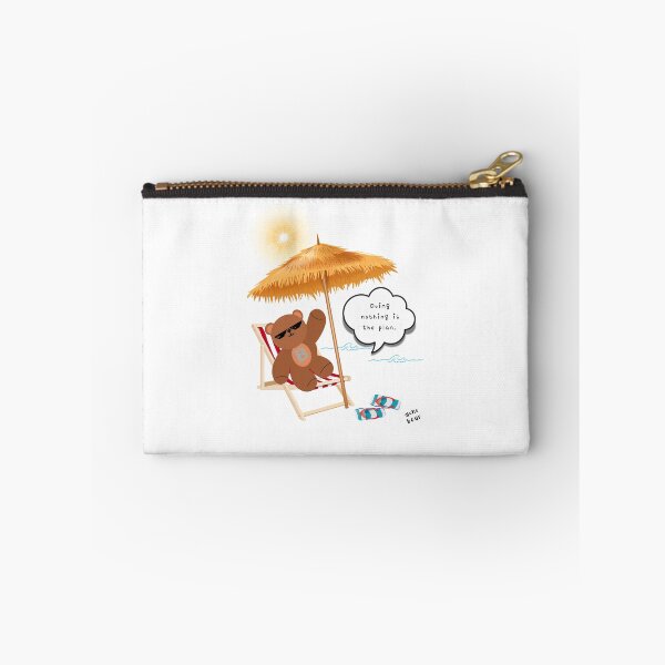 Item preview, Doing Nothing is the Plan – Chill Beach Bear ( White / Transparent Background ) designed and sold by mintmono-studio.