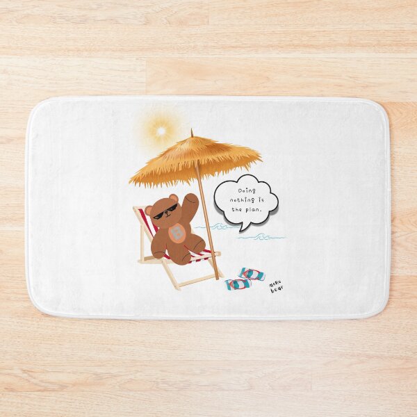 Item preview, Doing Nothing is the Plan – Chill Beach Bear ( White / Transparent Background ) designed and sold by mintmono-studio.