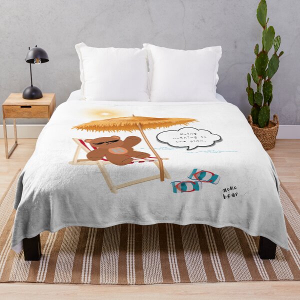 Item preview, Doing Nothing is the Plan – Chill Beach Bear ( White / Transparent Background ) designed and sold by mintmono-studio.