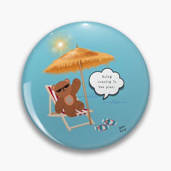 Item preview, Doing Nothing is the Plan – Chill Beach Bear ( Sky blue Background ) designed and sold by mintmono-studio.