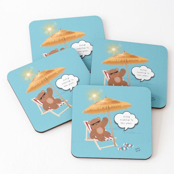 Item preview, Doing Nothing is the Plan – Chill Beach Bear ( Sky blue Background ) designed and sold by mintmono-studio.
