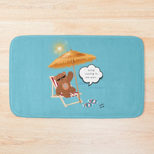 Item preview, Doing Nothing is the Plan – Chill Beach Bear ( Sky blue Background ) designed and sold by mintmono-studio.