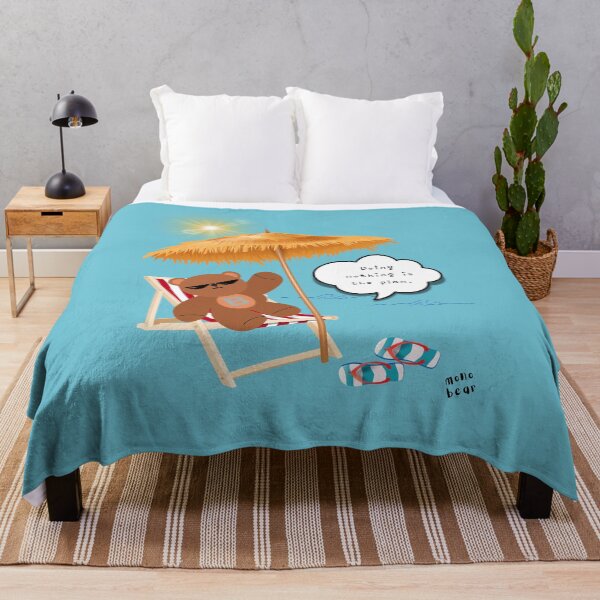 Item preview, Doing Nothing is the Plan – Chill Beach Bear ( Sky blue Background ) designed and sold by mintmono-studio.