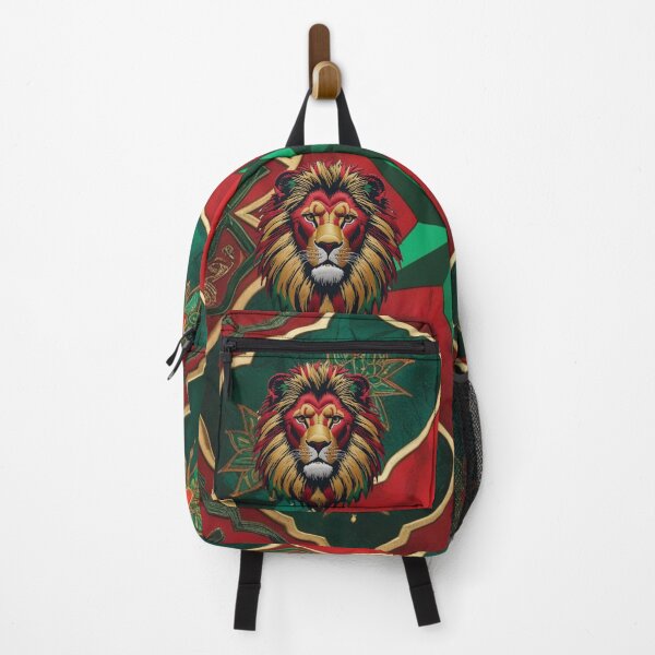 Item preview, Moroccan Lion Head Red Green Art designed and sold by ArtDesignTp.