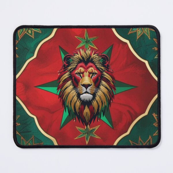 Item preview, Moroccan Lion Head Red Green Art designed and sold by ArtDesignTp.