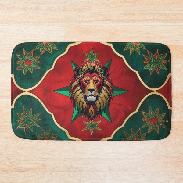 Item preview, Moroccan Lion Head Red Green Art designed and sold by ArtDesignTp.