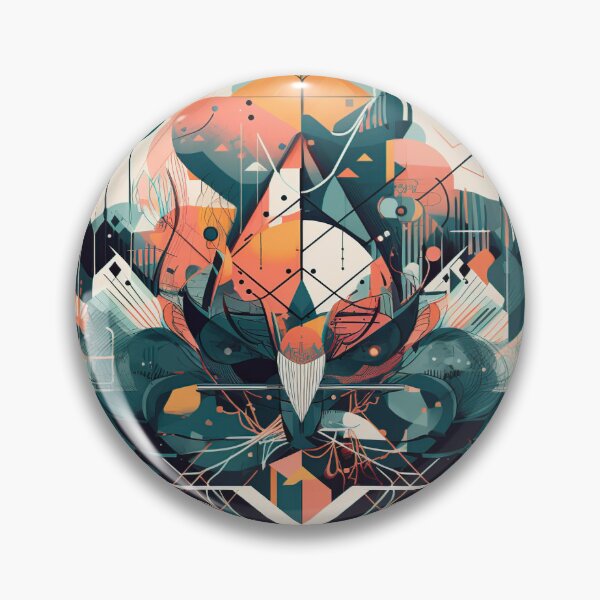 Item preview, Geometric Abstract Owl Art – Retro Futuristic Symmetry Design designed and sold by PaintbrushPlace.