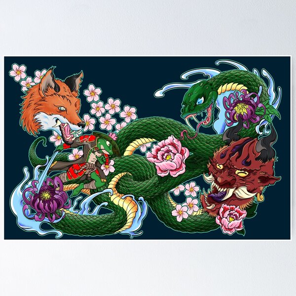 Item preview, Frog and Snake designed and sold by RetroGrappler.