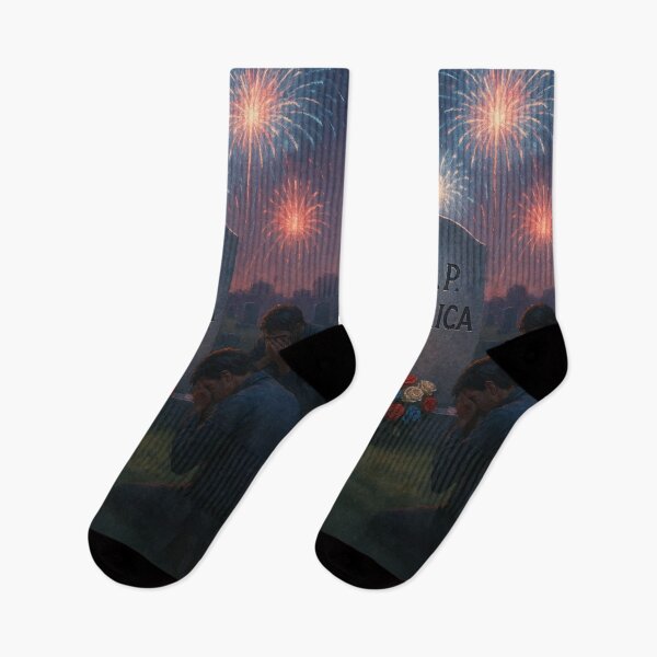 Item preview, Mourning at Dusk – R.I.P. America Graveyard Art designed and sold by AbstractAnom.