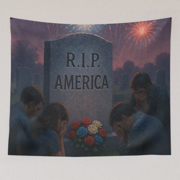Item preview, Mourning at Dusk – R.I.P. America Graveyard Art designed and sold by AbstractAnom.