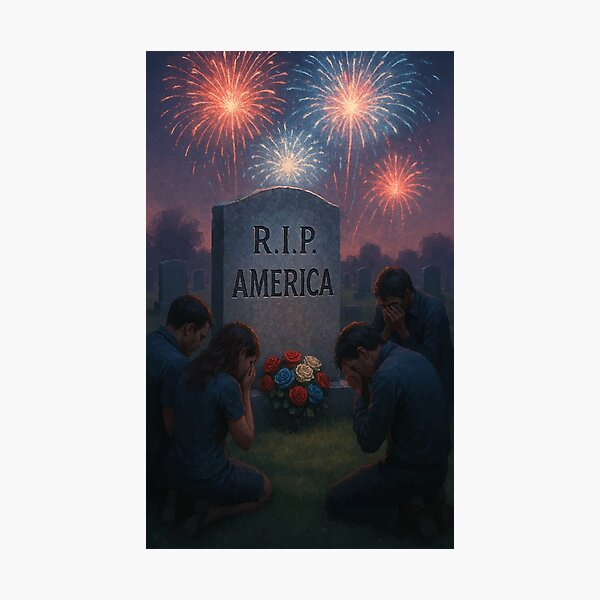Item preview, Mourning at Dusk – R.I.P. America Graveyard Art designed and sold by AbstractAnom.
