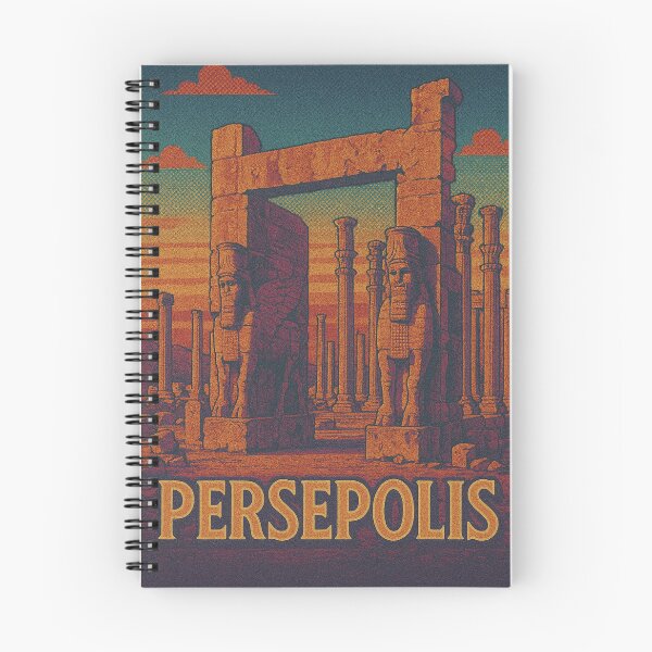 Item preview, Persepolis Travel Poster | Digital Retro Pop Art Iran Landmark | Bold Vintage Persian Architecture | Colorful Historical Site Illustration | Nostalgic Middle East Art designed and sold by PaintedPixels01.