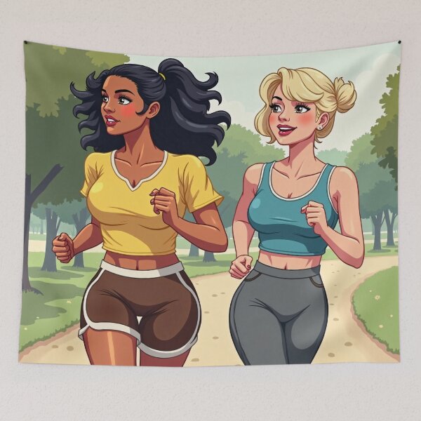 Item preview, "Runners in the calm park" designed and sold by Tecno-Art-Land.