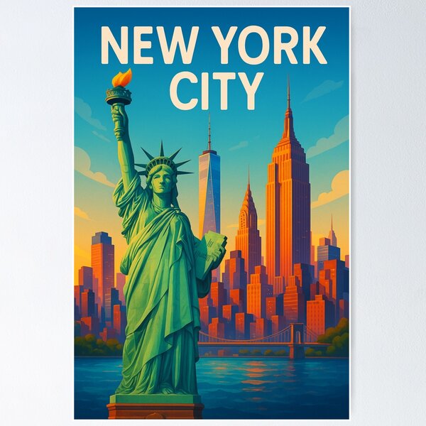Item preview, Statue of Liberty and New York City Skyline designed and sold by Aryabek.