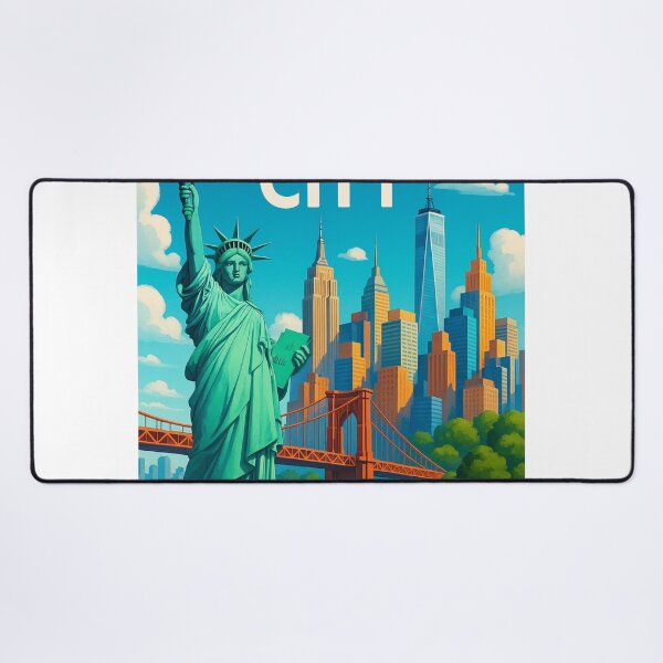Item preview, New York City with Statue of Liberty and Yellow Cab designed and sold by Aryabek.