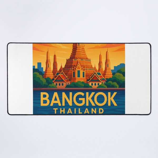 Item preview, Wat Arun and Longtail Boat, Bangkok, Thailand designed and sold by Aryabek.